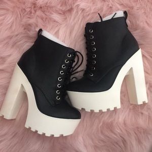Lace up platform lug boots